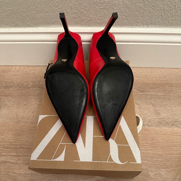Zara Red Stiletto High Heels size 8 - Picture 6 of 14